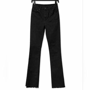 MOTHER The Insider Crop Step Fray Jeans in Not Guilty | Black | Size 24